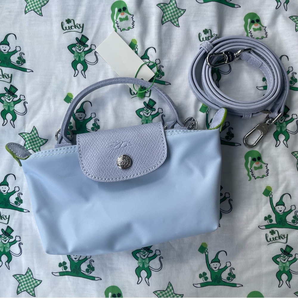 Light Blue Longchamp Small Crossbody Bag